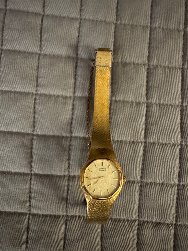 Seiko Gold Womens Slim Textured Bracelet Watch